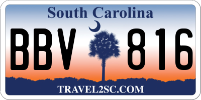 SC license plate BBV816