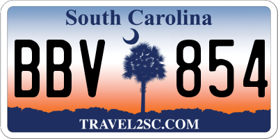 SC license plate BBV854