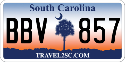 SC license plate BBV857