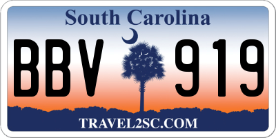 SC license plate BBV919