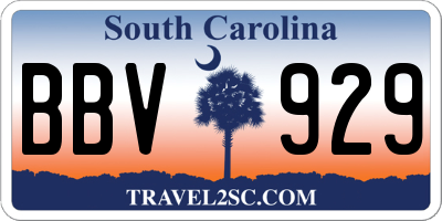 SC license plate BBV929