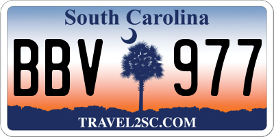 SC license plate BBV977