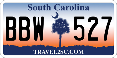 SC license plate BBW527
