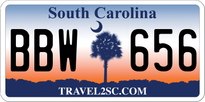 SC license plate BBW656