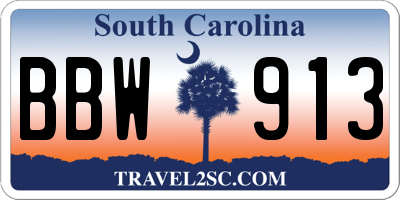 SC license plate BBW913