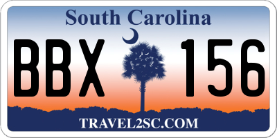 SC license plate BBX156