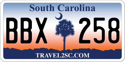 SC license plate BBX258