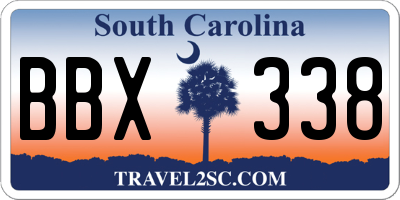 SC license plate BBX338