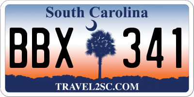 SC license plate BBX341