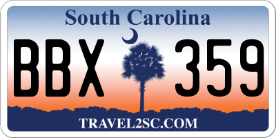 SC license plate BBX359