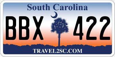 SC license plate BBX422
