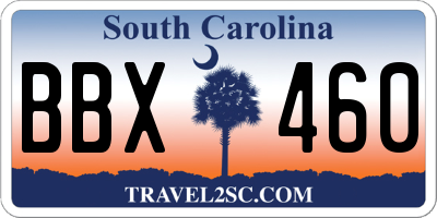 SC license plate BBX460