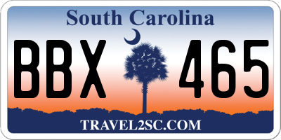 SC license plate BBX465
