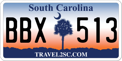 SC license plate BBX513