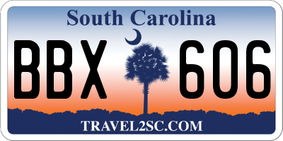 SC license plate BBX606
