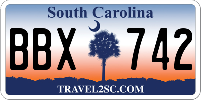 SC license plate BBX742