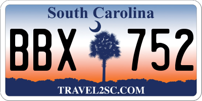 SC license plate BBX752