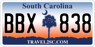 SC license plate BBX838