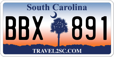 SC license plate BBX891