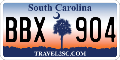 SC license plate BBX904