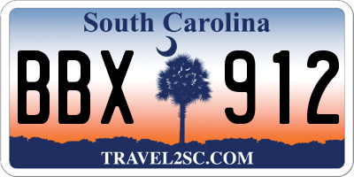 SC license plate BBX912