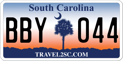 SC license plate BBY044