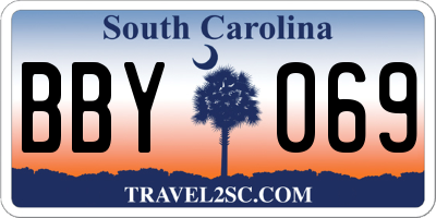 SC license plate BBY069