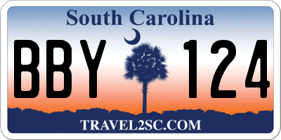 SC license plate BBY124