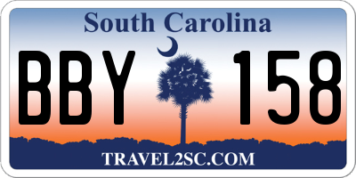 SC license plate BBY158