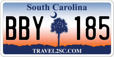 SC license plate BBY185