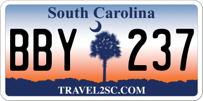 SC license plate BBY237