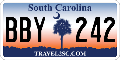 SC license plate BBY242