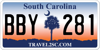 SC license plate BBY281
