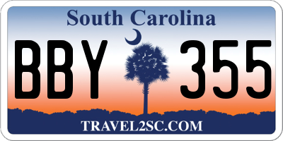 SC license plate BBY355