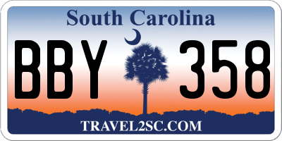 SC license plate BBY358