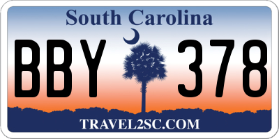 SC license plate BBY378