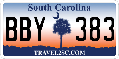 SC license plate BBY383