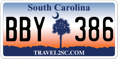 SC license plate BBY386