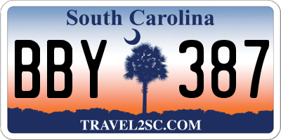 SC license plate BBY387