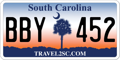 SC license plate BBY452