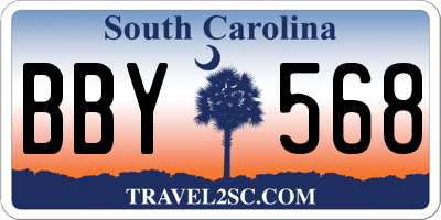 SC license plate BBY568