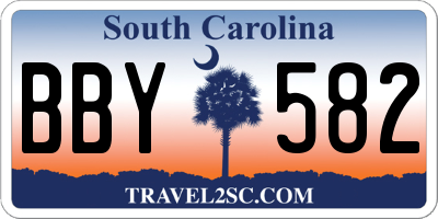 SC license plate BBY582