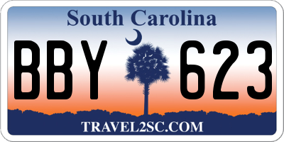 SC license plate BBY623