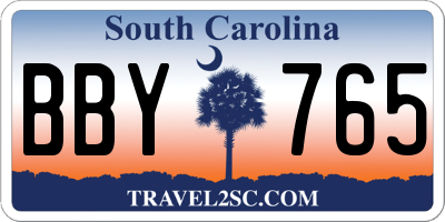 SC license plate BBY765