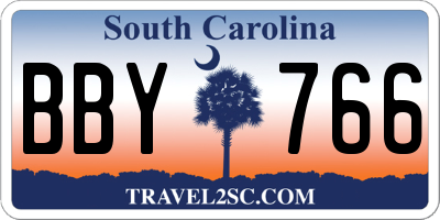 SC license plate BBY766