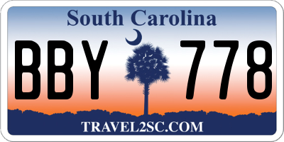 SC license plate BBY778