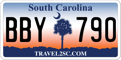 SC license plate BBY790
