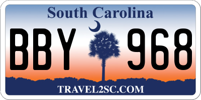 SC license plate BBY968