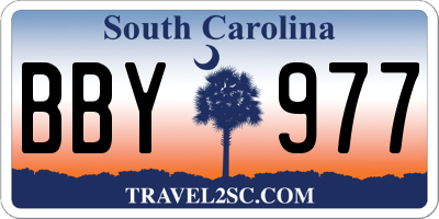 SC license plate BBY977