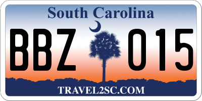 SC license plate BBZ015